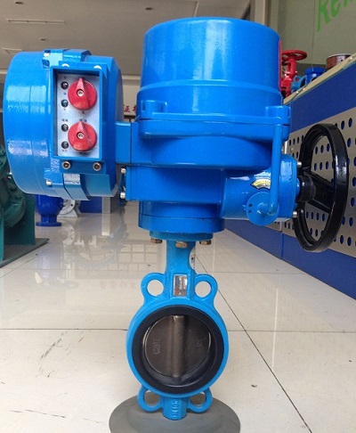 van bướm điều khiển điện có tay quay