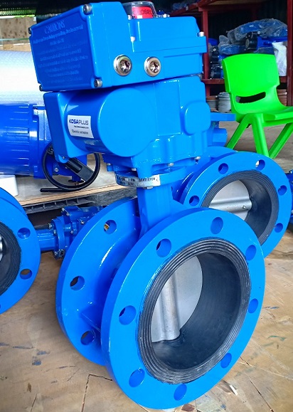 van bướm điều khiển điện hai mặt bích