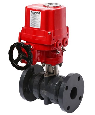 van bi nhựa mặt bích điều khiển điện