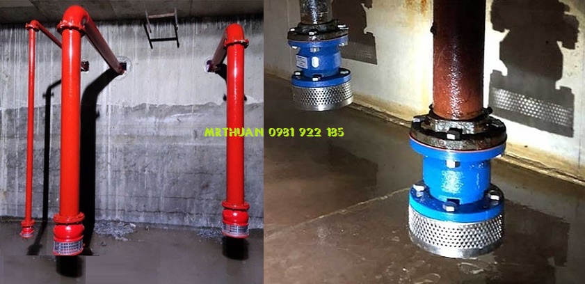 lắp đặt chõ hút nước phòng máy bơm