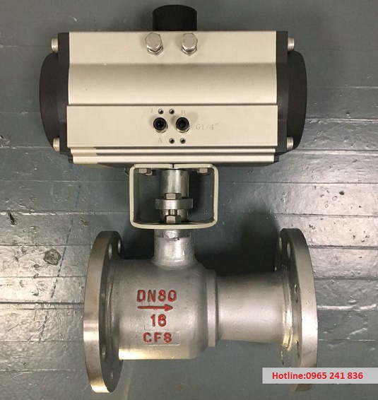pneumatically controlled flanged steel ball valve