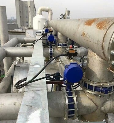 van khí nén tác động đơn lắp đặt trên đường ống
