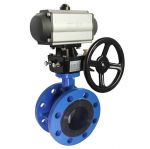 Van bướm điều khiển khí nén tay quay trợ lực