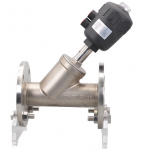 Van y xiên mặt bích điều khiển khí nén