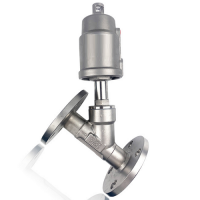 Van Y xiên inox điều khiển khí nén