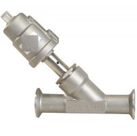 Van y xiên vi sinh inox khí nén 2 đầu clmap