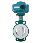 Van bướm Teflon PTFE điều khiển điện hoá chất