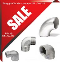 Bảng giá cút inox 201 inox 304 inox 316