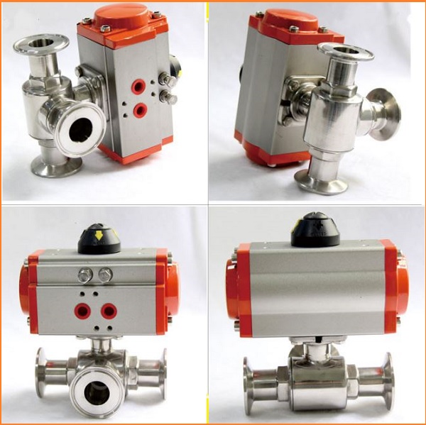 pneumatically controlled stainless steel microbiological ball valve